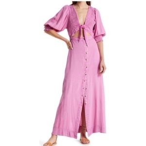 Free people Womens String Of Hearts Front Tie Maxi Dress